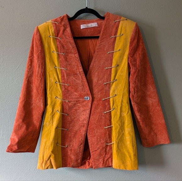 Ton Lai Jackets & Blazers - Vintage Military Style Suede  Blazer Jacket Size L